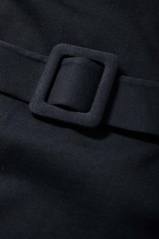 Women - T-shirt dress with belt - black