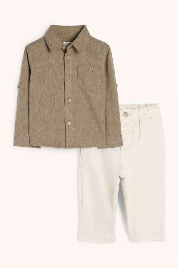 Bébés garçons - Tenue pour bébé - 2 pièces - marron clair