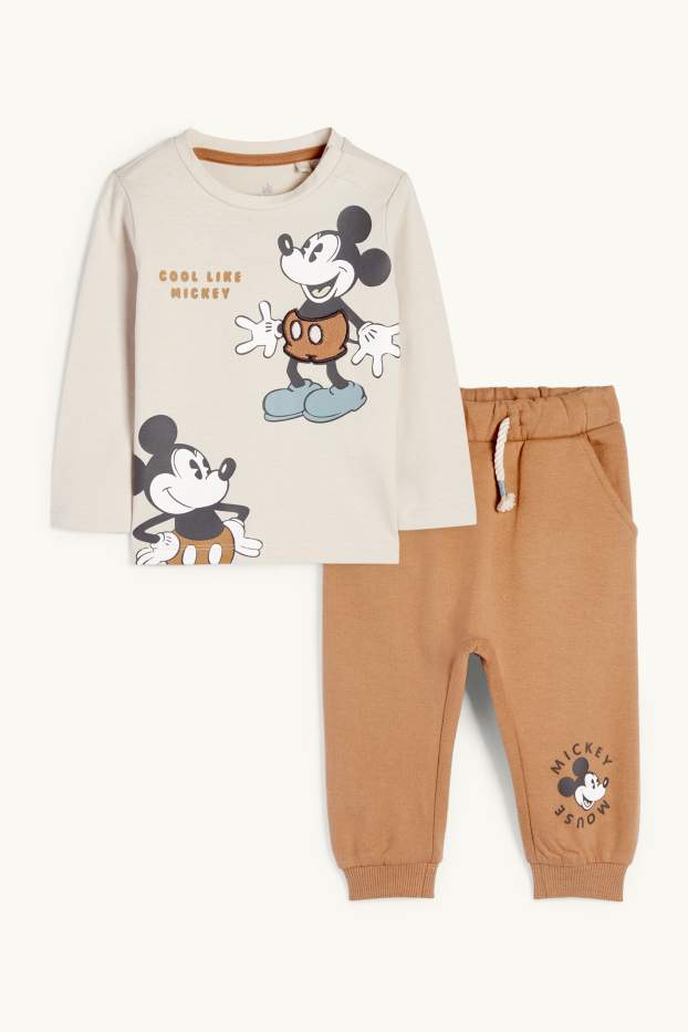 Bébés garçons - Mickey Mouse - tenue pour bébé - 2 pièces - beige