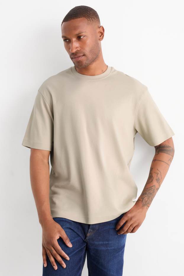 Herren - T-Shirt - Relaxed Fit - beige