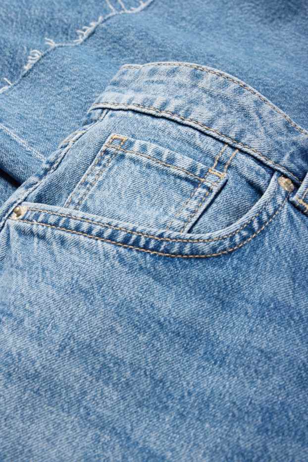 Femmes - Wide leg jean court - mid waist - jean bleu