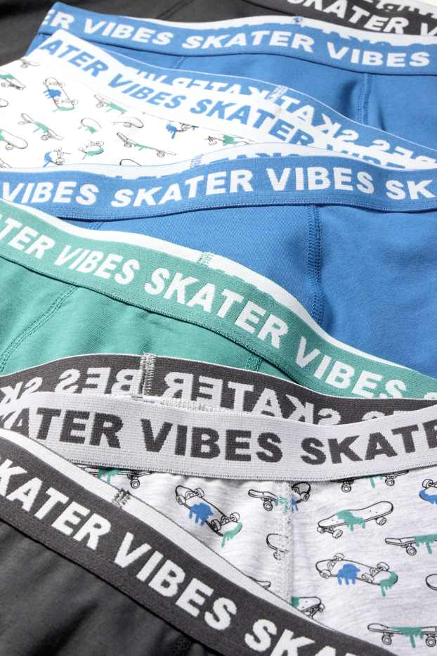 Niños - Pack de 7 - skater - bóxeres - gris oscuro