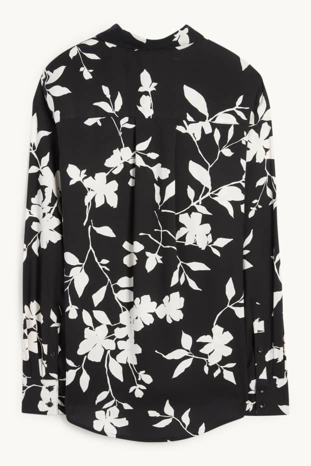 Women - Blouse - floral - black / white