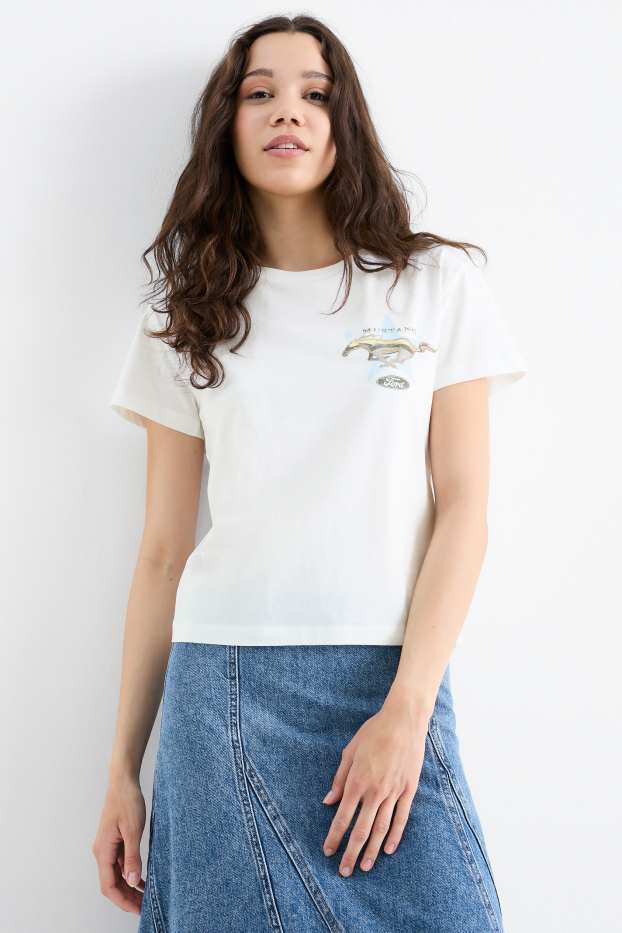 Dames - T-shirt - oversized - Ford - wit