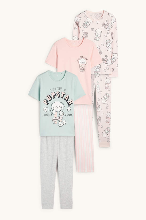 Nena - Paquet de 3 - cadell i crispetes - pijama - 6 peces - rosa