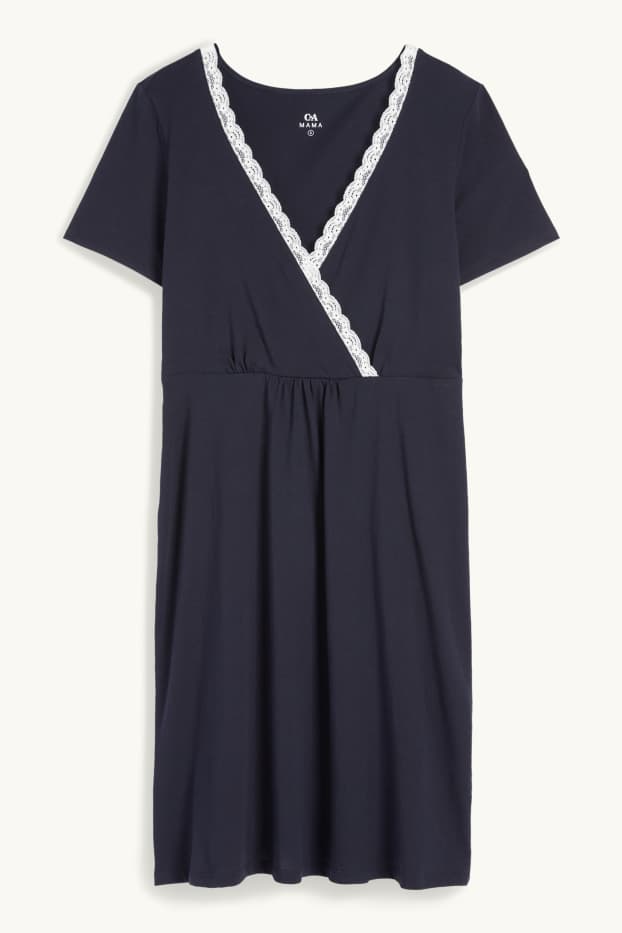Femmes - Chemise de nuit d'allaitement - bleu foncé