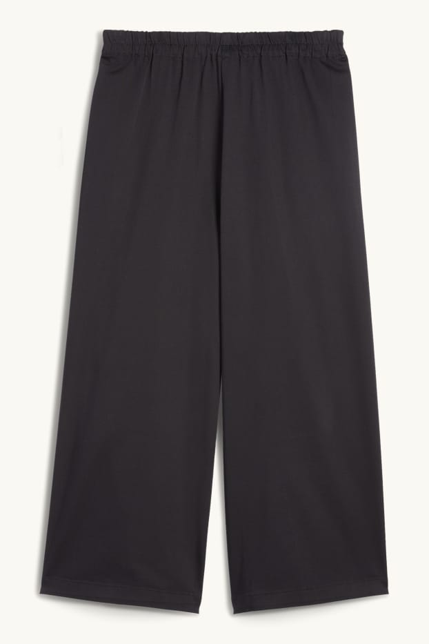Femmes - Pantalon en toile - high waist - wide leg - noir