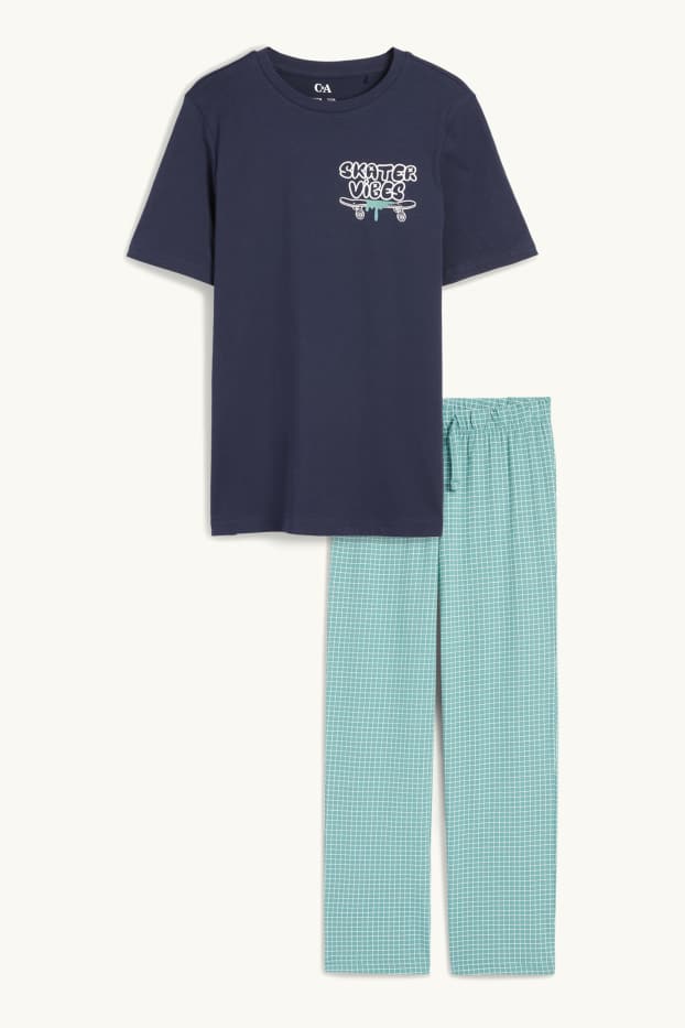Niños - Skater - pijama - 2 prendas - azul oscuro