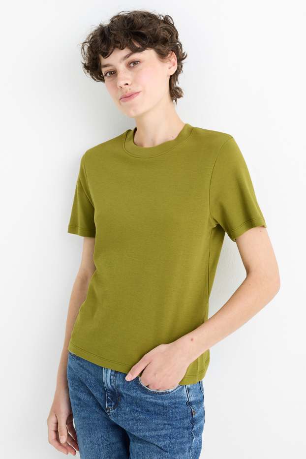 Damen - T-Shirt - Slim Fit - grün