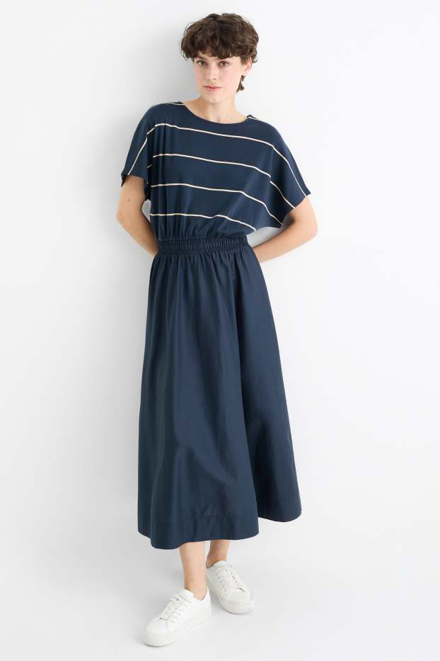 Damen - Fit & Flare Kleid - dunkelblau