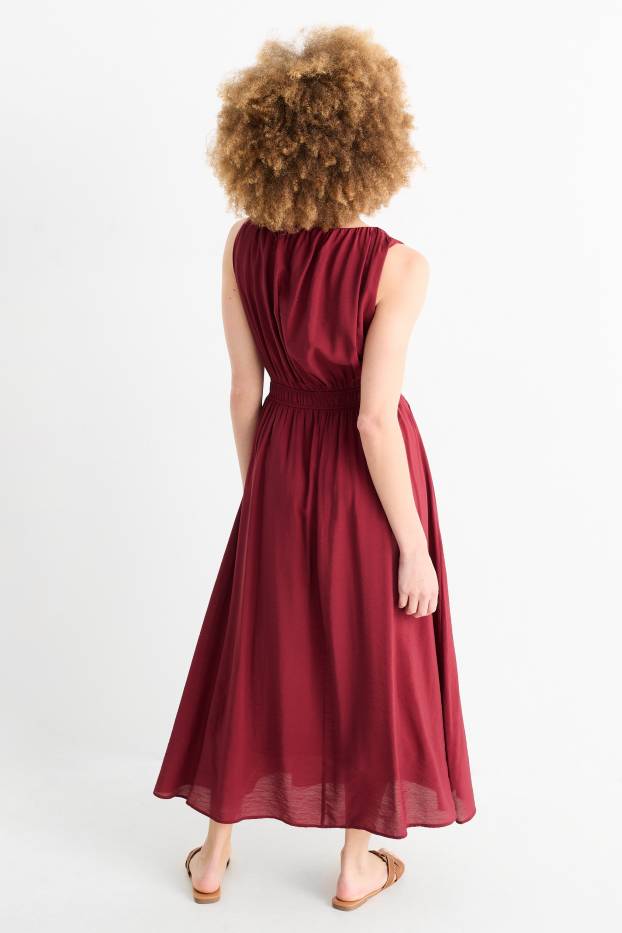 Femmes - Robe Fit & Flare - rouge foncé