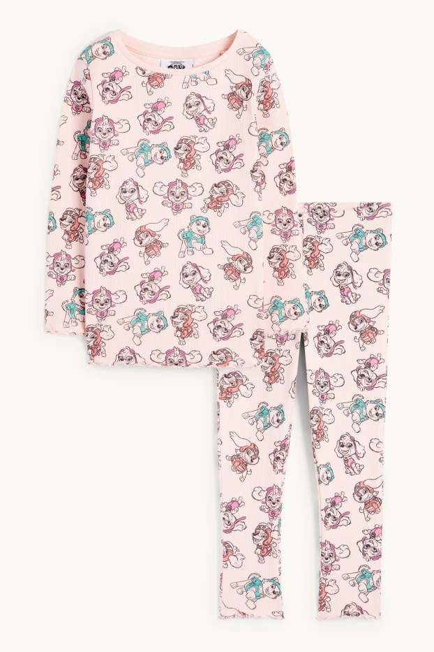 Nena - La Patrulla Peluda - Skye, Everest - pijama - acanalat- 2 peces - rosa