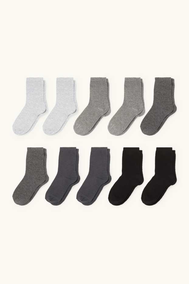 Kinderen: jongens - Set van 10 paar - sokken - zwart