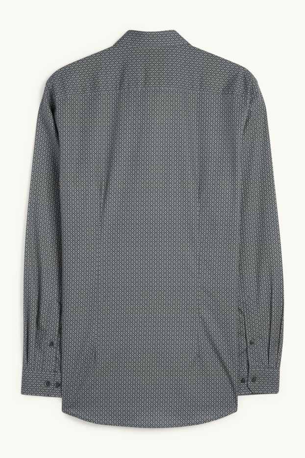 Men - Business shirt - slim fit - kent collar - easy-iron - minimal print - dark green