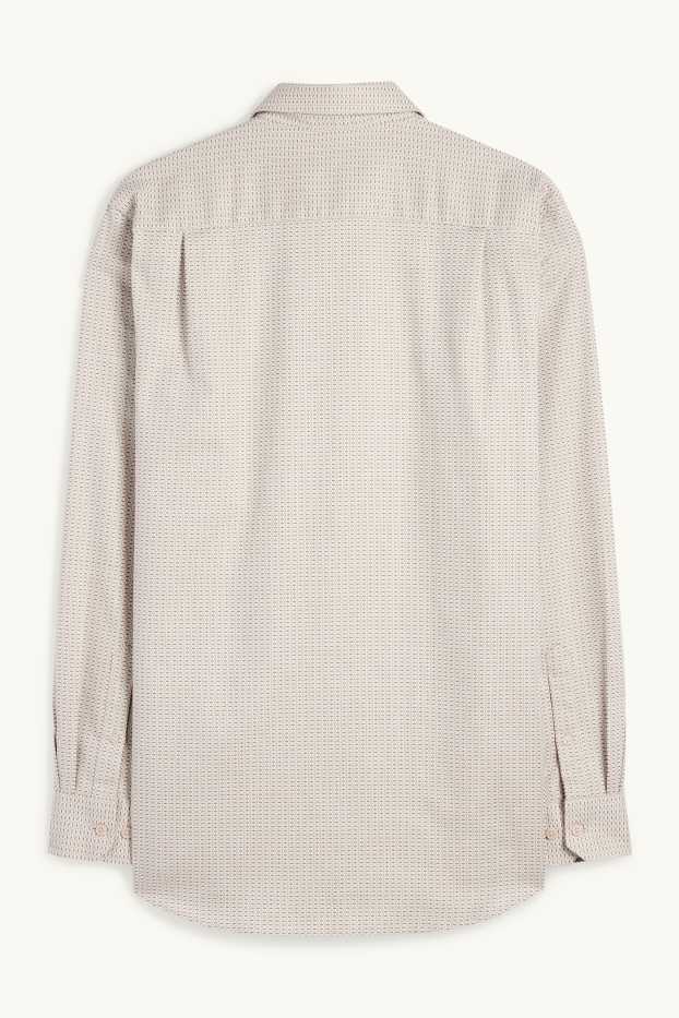 Bărbați - Cămașă office - regular fit - guler Kent - nu necesită călcare - cu model - bej