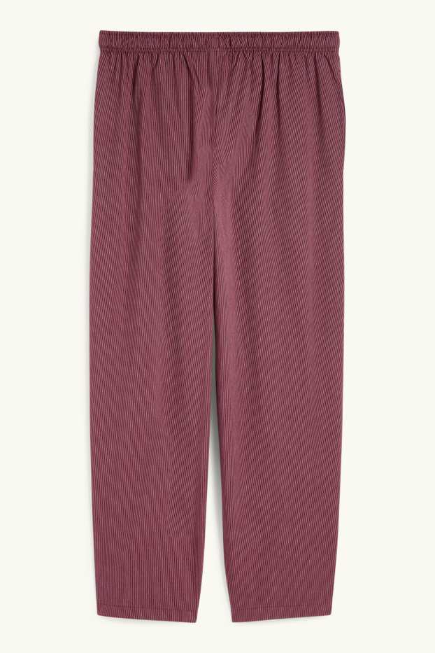 Bărbați - Pantaloni de pijama - cu dungi - bordo