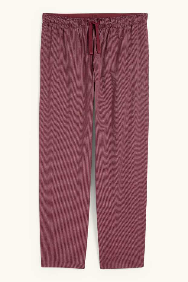 Bărbați - Pantaloni de pijama - cu dungi - bordo
