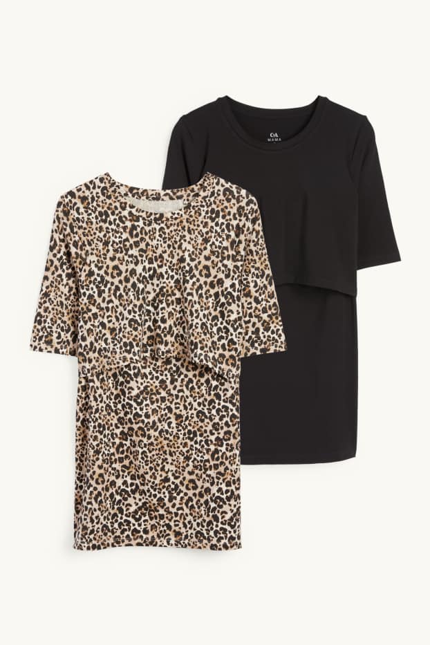 Femmes - Lot de 2 - T-shirt d’allaitement - noir / beige