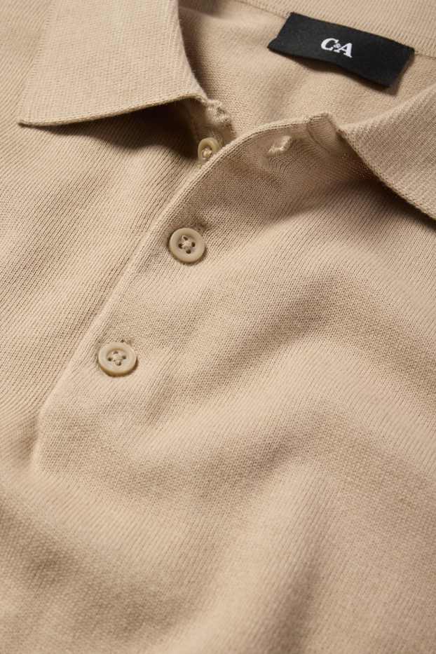 Home - Polo de punt - regular fit - beix