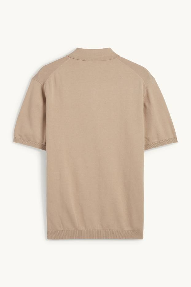 Home - Polo de punt - regular fit - beix