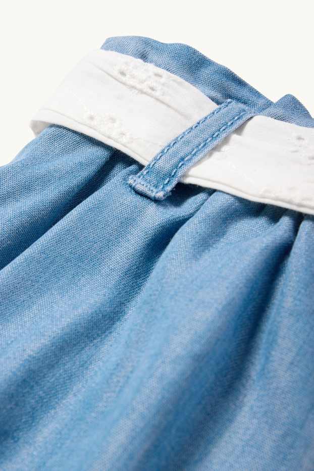 Baby Mädchen - Baby-Shorts mit Gürtel - Jeans-Look - blau