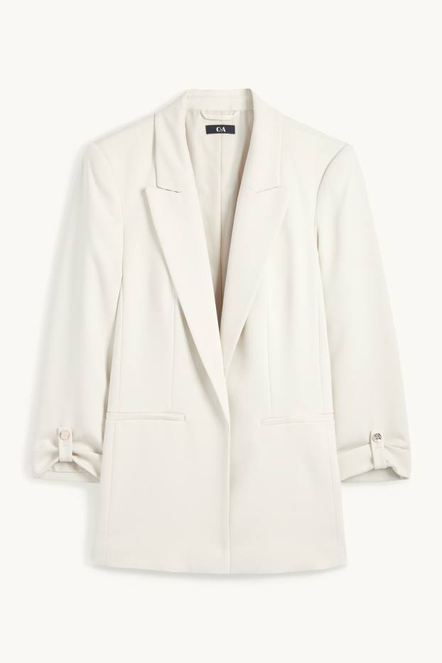 Women - Long blazer- regular fit - cremewhite