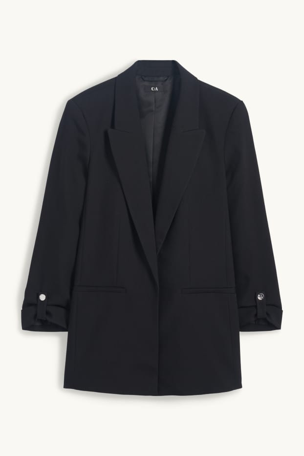 Women - Long blazer- regular fit - black