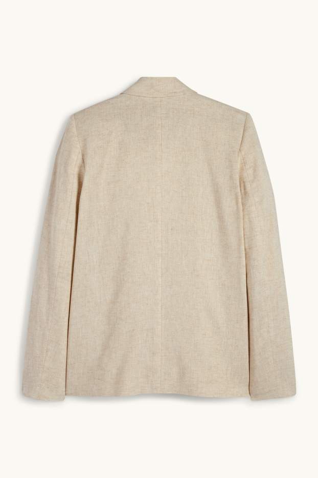 Dona - Americana formal - regular fit - mescla de lli - beix/daurat