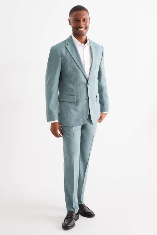 Heren - Broek uit het combi-systeem - regular fit - Flex - turquoise