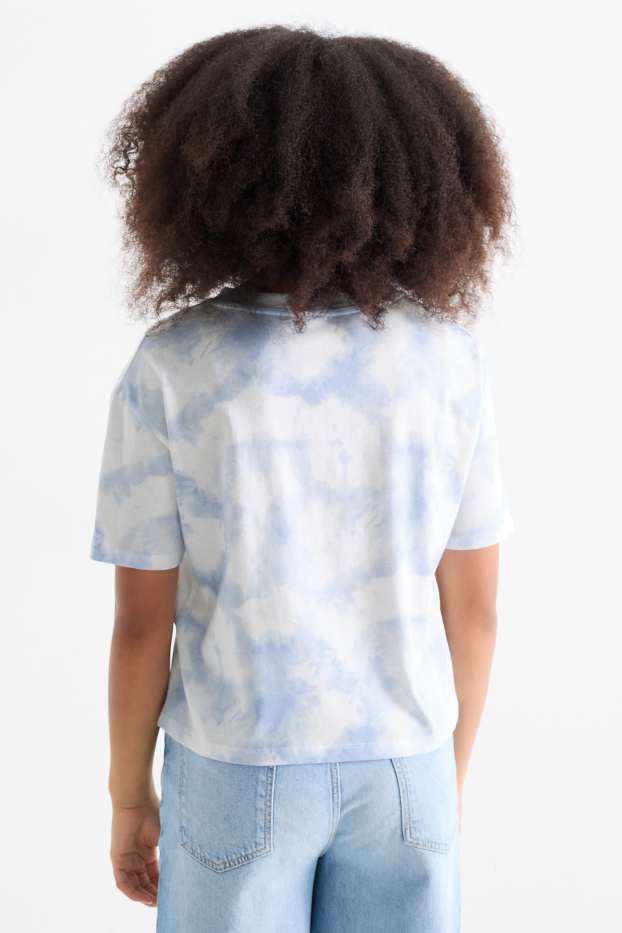 Kinder Mädchen - Cinnamoroll - Kurzarmshirt - gemustert - weiss / hellblau