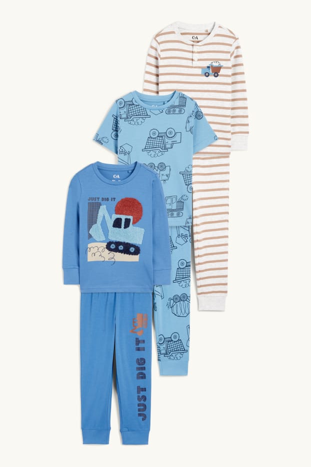 Nen - Paquet de 3 - construccions - pijama - 6 peces - blau
