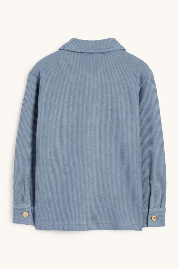 Kinder Jungen - Strick-Hemd - gerippt - blau