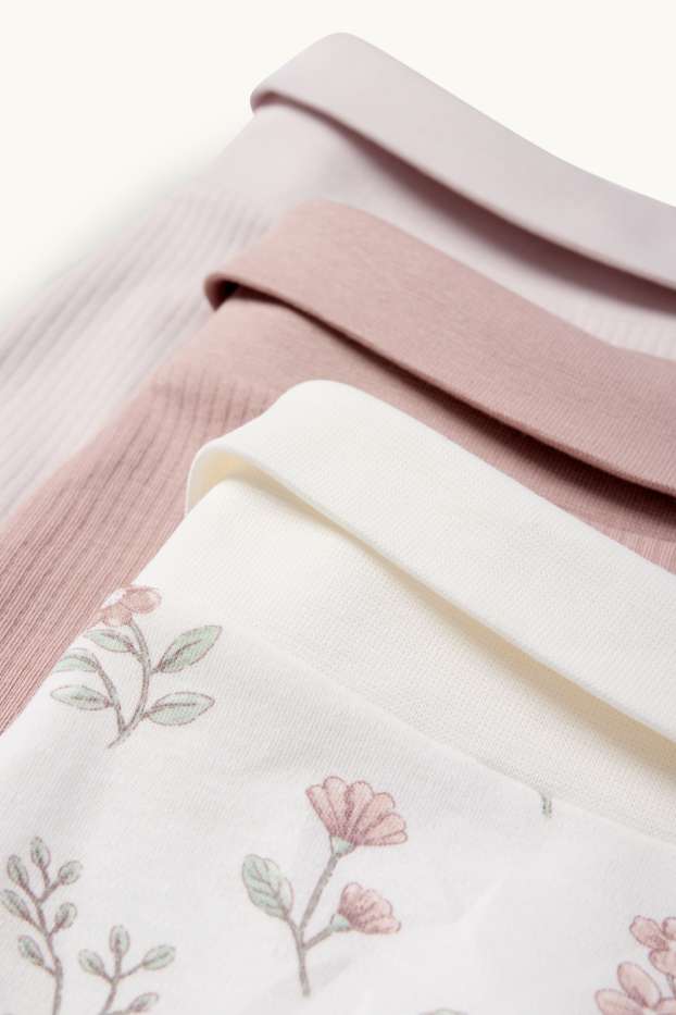Bébés filles - Lot de 3 - petites fleurs - pantalon nouveau-né - blanc crème
