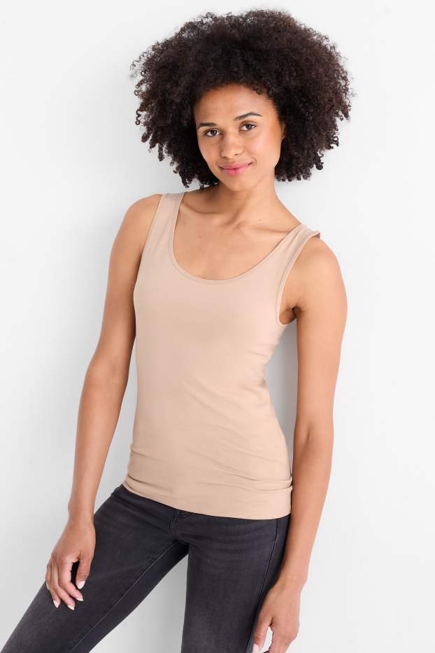 Damen - Multipack 2er - Top - beige / blau