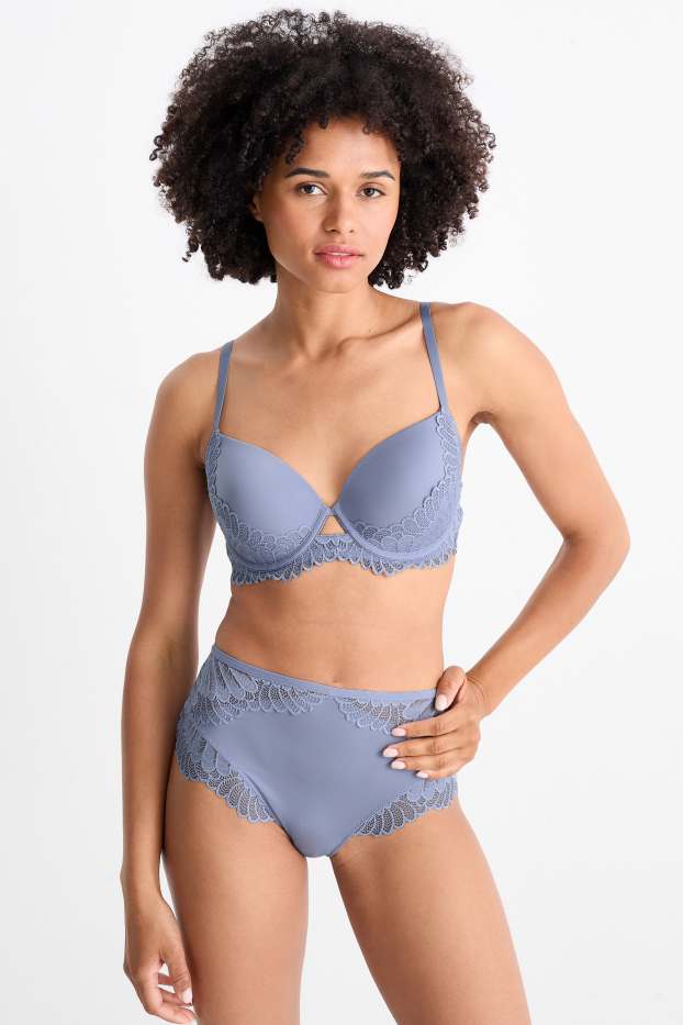 Women - Underwire bra - FULL COVERAGE - padded - blue