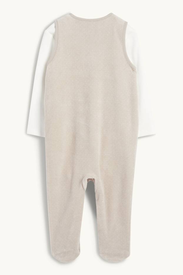 Baby Boys - The Lion King - romper set - ribbed - 2 piece - beige
