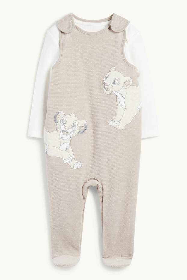 Baby Boys - The Lion King - romper set - ribbed - 2 piece - beige