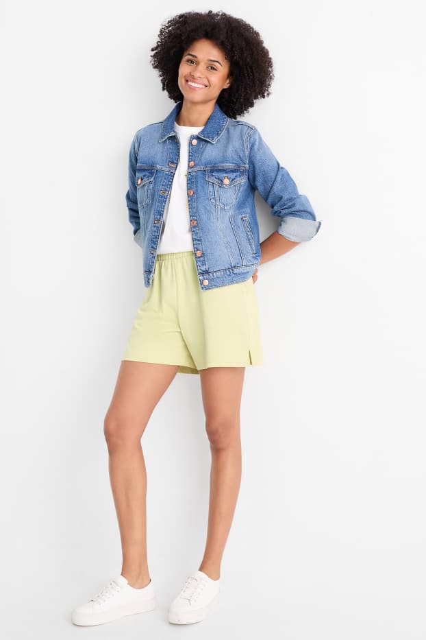 Femmes - Short basique en molleton - vert clair