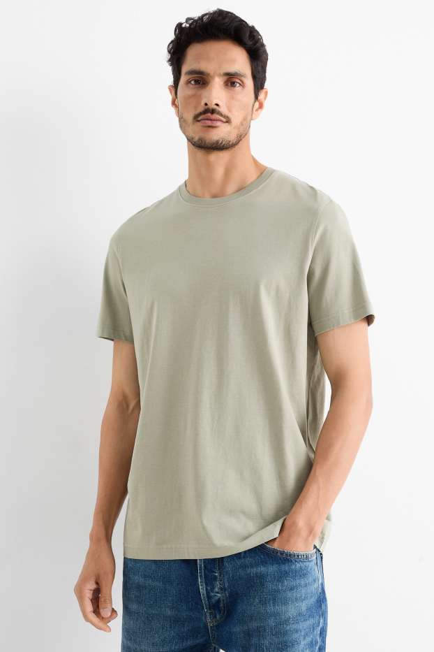 Heren - T-shirt - regular fit - lichtgroen