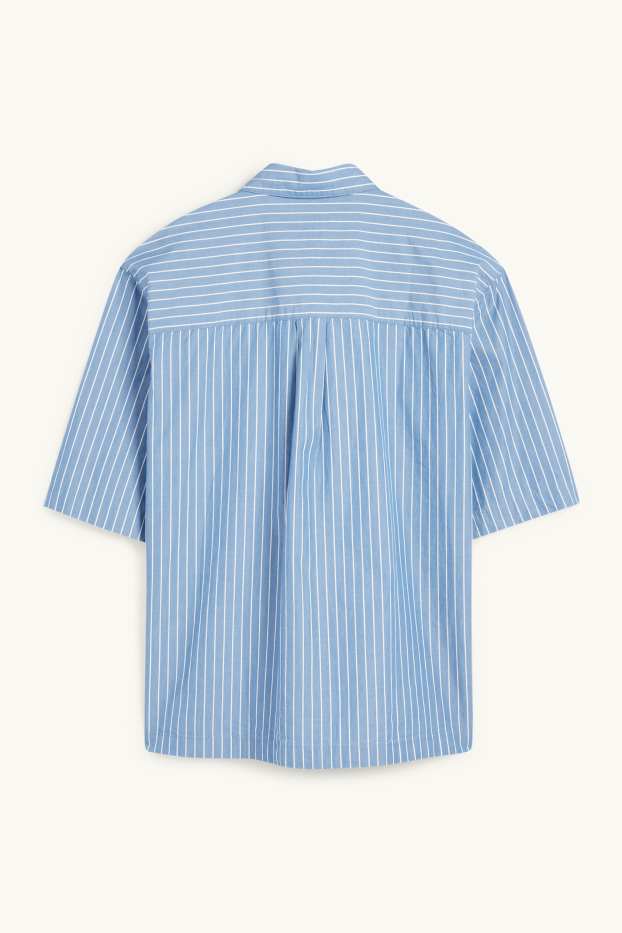 Hommes - Chemise - relaxed fit - col kent - à rayures - bleu