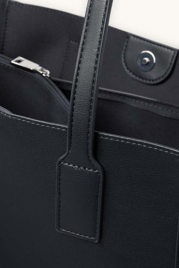 Dona - Bossa shopper gran - pell sintètica - blau fosc