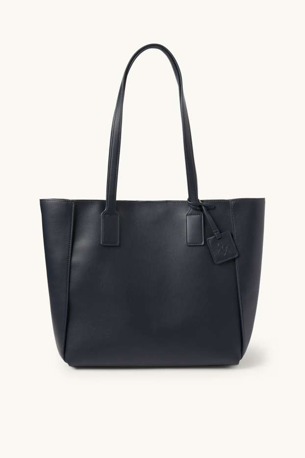 Dona - Bossa shopper gran - pell sintètica - blau fosc