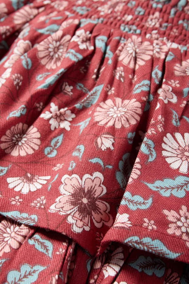 Nena - Faldilla - de flors - vermell fosc