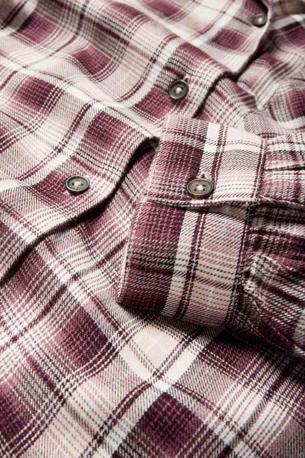 Bambine - Camicia - a quadretti - bordeaux