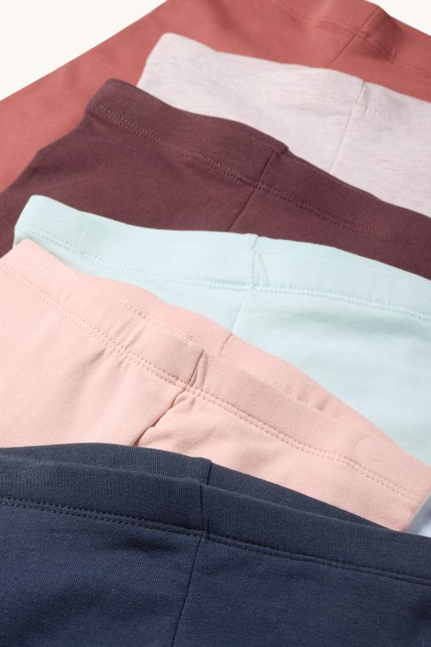 Copii - Fete - Multipack 6 perechi - colanți - roșu / albastru