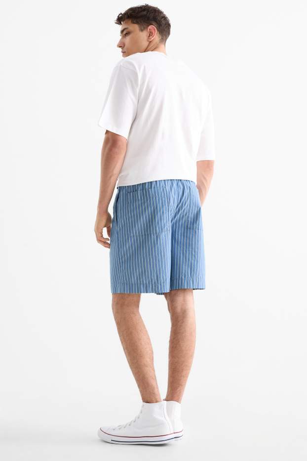 Pánské - Šortky - pruhované - modrá/bílá