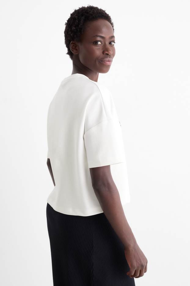 Femmes - T-shirt - relaxed fit - blanc