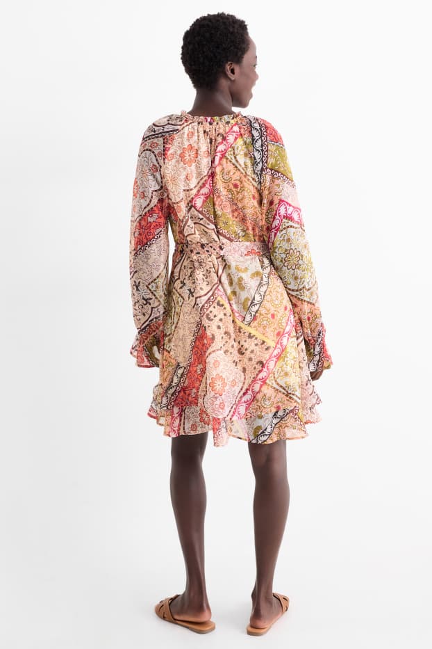 Women - Chiffon dress - patterned - multicoloured