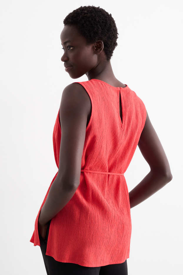 Femei - Bluză fără mâneci - roșu