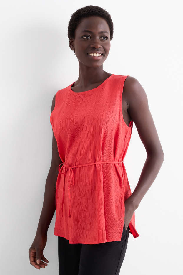 Femei - Bluză fără mâneci - roșu